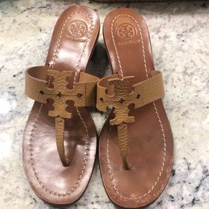 Tory Burch Moore Leather Thong Block Heel Sandal